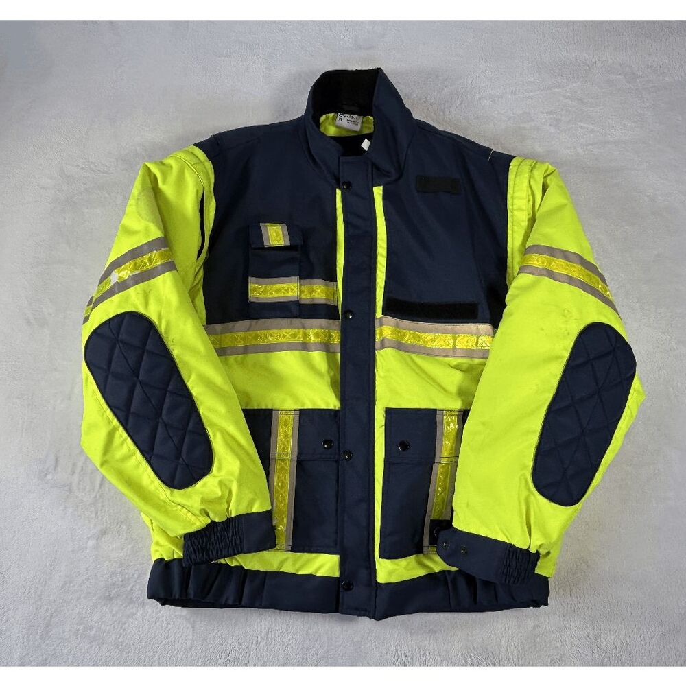 Allmed First Responders Hi-Vis Reflective Heavy Insulated Jacket Size XL Yellow
